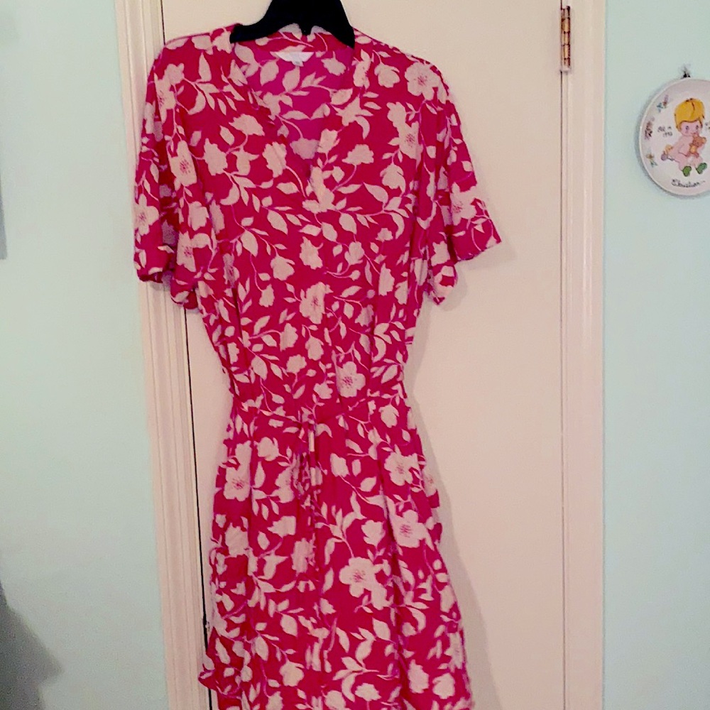 Time and Tru hot pink shirt dress